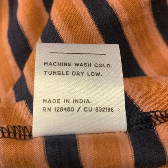 PACT Easy Slub Twist Back Long Sleeve Shirt in Harvest Stripe - Picture 6 of 7